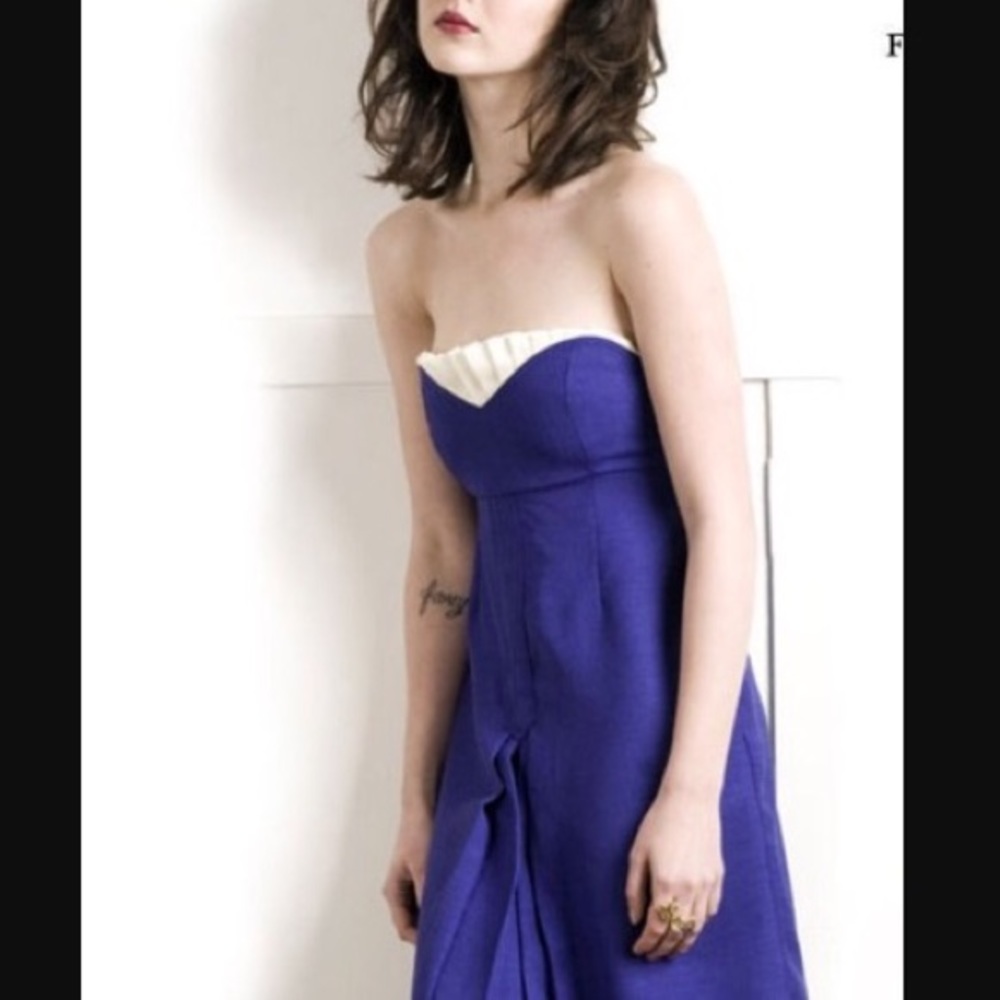 Quail Strapless Pleated Sweetheart Mini Dress